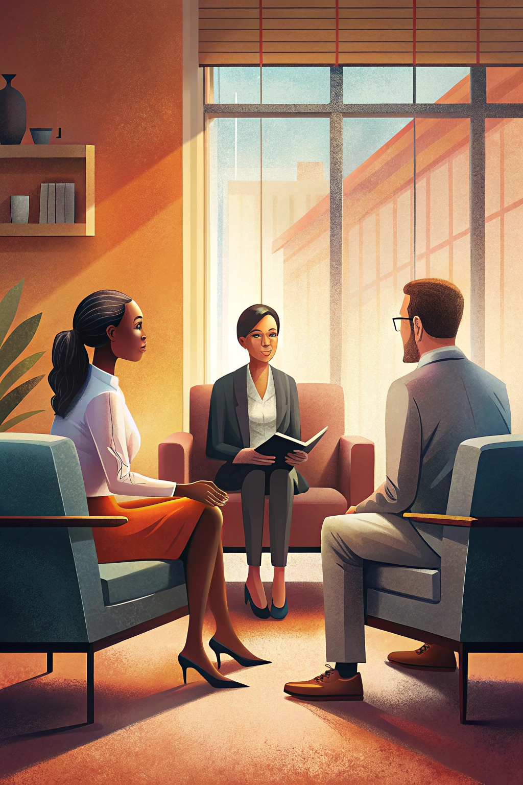 Partners talking during therapy