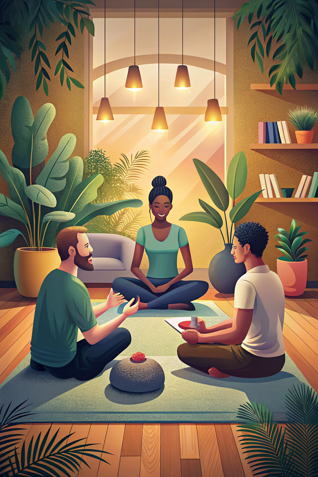 Mindful couple in therapy