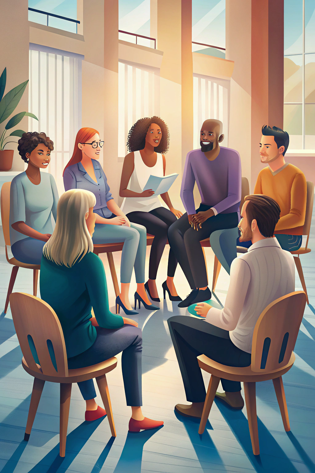 Therapist and client talking during intake