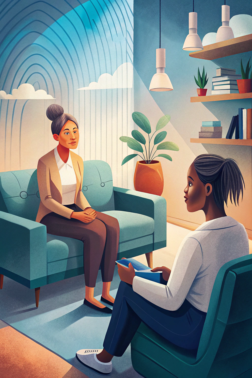 Therapist listening with compassion