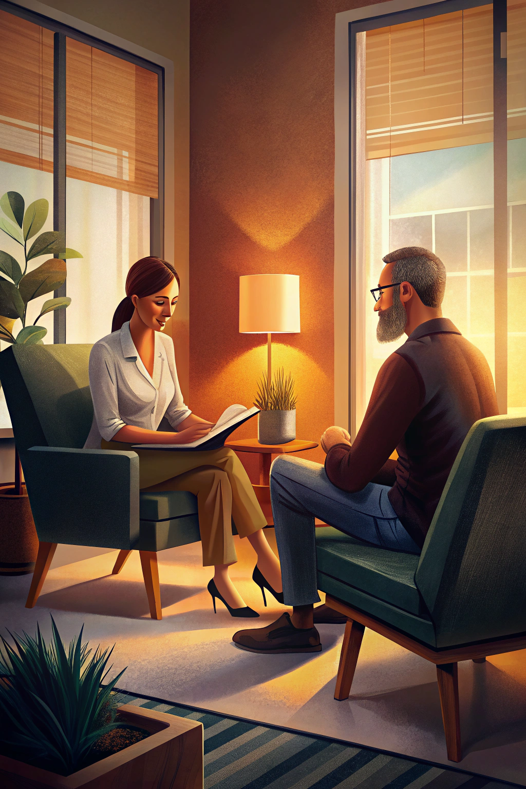 Couple learning communication exercises in therapy