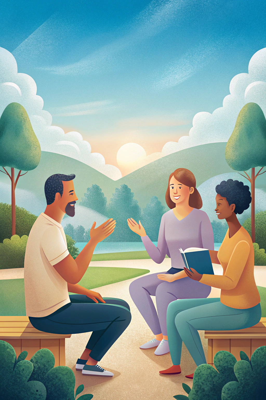 Couple resolving conflict through therapy